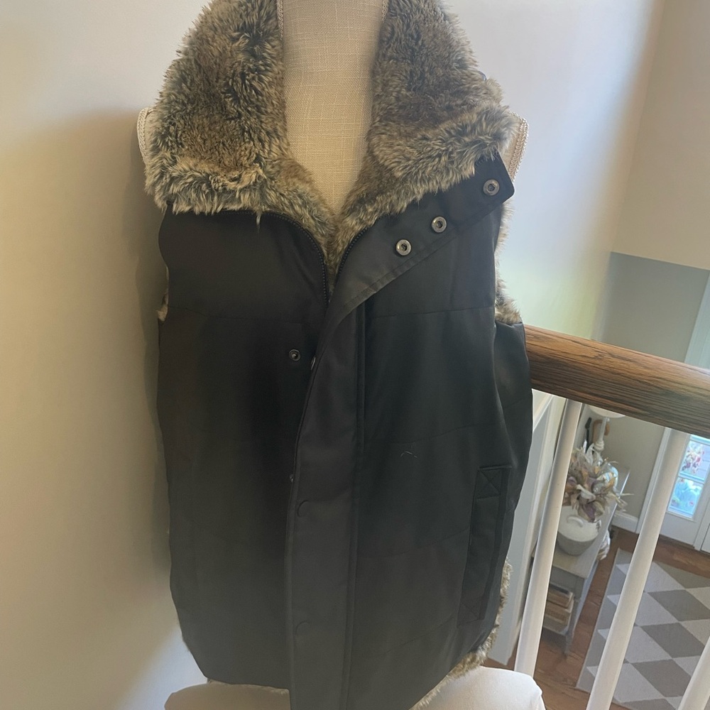 Tuckernuck faux leather faux fur vest